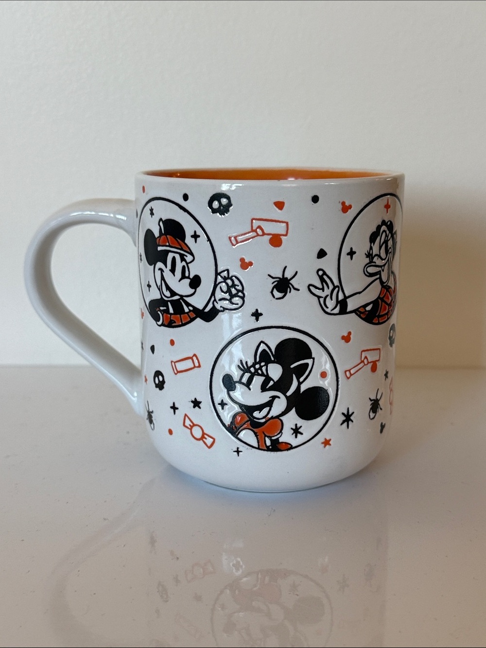Halloween Mickey Mouse Ceramic Mug - White and Orange